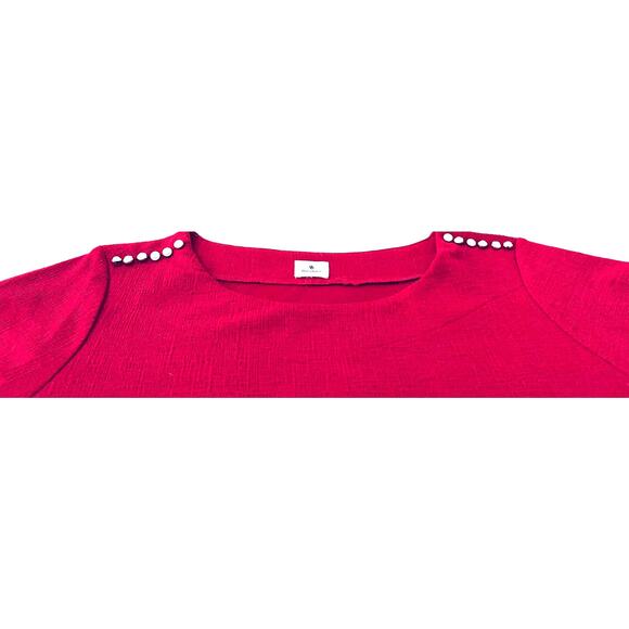 DRESSBARN LONG SLEEVE PULL-OVER TUNIC TOP, WOMENS, 2X, CRANBERRY, ROUND NECK - Picture 3 of 10